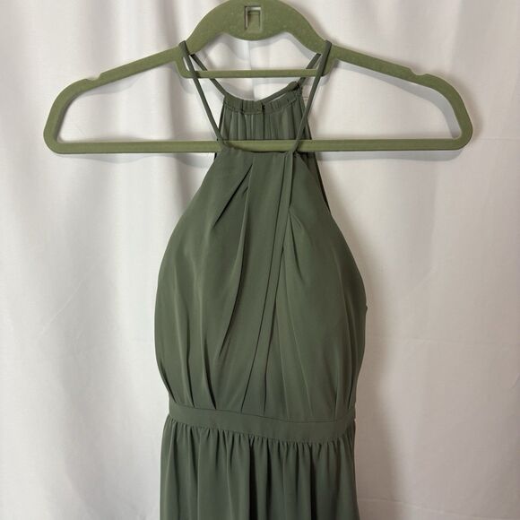 Sorella Vita Women’s 9048 Bridesmaid Dress Formal Gown Halter Sage Green Size 2 - Picture 8 of 9